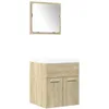 Image de vidaXL Ensemble de Meubles de Salle de Bain 3 pcs chêne Sonoma, Armoire de Salle de Bain, Meuble de Salle de Bain, Miroir de Salle de Bain