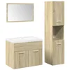 Image de vidaXL Ensemble de Meubles de Salle de Bain 4 pcs chêne Sonoma, Armoire de Salle de Bain, Placard de Salle de Bain, Meuble de Rangement de Salle de Bain