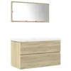 Image de vidaXL Ensemble de Meubles de Salle de Bain 3 pcs chêne Sonoma, Armoire de Salle de Bain, Meuble de Salle de Bain, Meuble de vestiaire