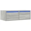 Image de vidaXL Meuble TV avec lumières LED Sonoma Gris 75x35,5x25 cm, Meuble HiFi, Centre de Divertissement, Armoire TV, Meuble multimédia, Console TV
