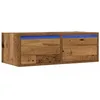 Image de vidaXL Meuble TV avec lumières LED Vieux Bois 75x35,5x25 cm, Meuble HiFi, Centre de Divertissement, Armoire TV, Meuble multimédia, Console TV