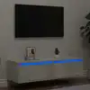 Image de vidaXL Meuble TV avec lumières LED gris béton 100X35,5x25 cm