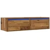 Image de vidaXL Meuble TV avec lumières LED Vieux Bois 100X35,5x25 cm, Meuble HiFi, Centre de Divertissement, Armoire TV, Meuble multimédia, Console TV