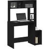 Image de vidaXL Bureau avec étagères noir 100x45x140 cm bois d'ingénierie