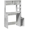 Image de vidaXL Bureau avec étagères   Bois d'ingénierie gris béton   Bureau d'ordinateur moderne pour bureau à domicile 100 x 45 x 140 cm