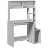Image de Bureau d'étude vidaXL Sonoma Gris 100x45x140cm Bureau Debout avec Rangement et Étagères en Bois d'ingénierie