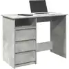 Image de vidaXL Bureau gris béton 102x50x75 cm bois d'ingénierie