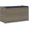 Image de vidaXL Banc de rangement extérieur coussin gris 100 cm résine tressée