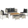 Image de vidaXL Ensemble de canapé de Jardin 6 pcs Gris Clair et Gris foncé, Canapé d'extérieur Moderne, en rotin, idéal pour Jardin et terrasse, résistant aux intempéries, pour se détendre