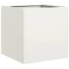 Image de vidaXL Jardinière Blanc 40x40x40 cm Acier laminé à Froid, Pot de Fleurs, Support de Plantes, lit surélevé, Support de jardinière, bac à Plantes