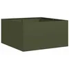 Image de vidaXL Jardinière Vert Olive 80x80x40 cm Acier laminé à Froid