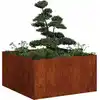 Image de vidaXL Jardinière rouillé 80x80x40 cm acier inoxydable