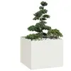 Image de vidaXL Jardinière blanc 100x100x80 cm acier