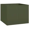 Image de vidaXL Jardinière Vert Olive 100x100x80 cm Acier, Pot de Fleurs, Support de Plantes, lit surélevé, Support de jardinière, bac à Plantes