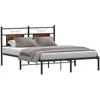 Image de vidaXL Cadre de lit sans Matelas chêne fumé 140x190 cm Bois ingénierie
