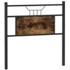 Image de vidaXL Tête de lit chêne fumé 75 cm Bois d'ingénierie et Acier, Panneau de tête, tête de lit pour lit Simple, tête de lit Simple