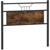Image de vidaXL Tête de lit chêne fumé 100 cm Bois d'ingénierie et Acier, Panneau de tête, tête de lit pour lit Simple, tête de lit Simple