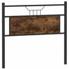 Image de vidaXL Tête de lit chêne fumé 107 cm Bois d'ingénierie et Acier, Panneau de tête, tête de lit pour lit Simple, tête de lit Simple