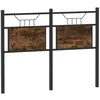 Image de vidaXL Tête de lit chêne fumé 120 cm Bois d'ingénierie et Acier, Panneau de tête, tête de lit pour lit Double, tête de lit Double