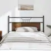 Image de vidaXL Tête de lit de remplacement chêne marron 100 cm bois d'ingénierie et acier