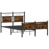 Image de vidaXL Cadre de lit sans Matelas chêne fumé 120x190 cm Bois ingénierie