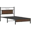 Image de vidaXL Cadre de lit sans Matelas chêne Marron 100x190 cm