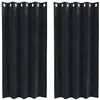 Image de vidaXL Rideaux occultants 2 pcs Noir 140 x 175 cm Velours, Rideaux en Velours Tendance, occultants et Modernes pour Chambres, Salon, économiseurs d'énergie décoratifs