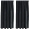 Image de vidaXL Rideaux occultants 2 pcs Noir 140 x 175 cm Velours, Rideaux en Velours Tendance, occultants et Modernes pour Chambres, Salon, économiseurs d'énergie décoratifs