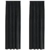Image de vidaXL Rideaux occultants 2 pcs Noir 140 x 245 cm Velours, Rideaux occultants élégants, en Velours Chic, pour Chambre, Salon et décoration intérieure
