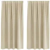 Image de vidaXL Rideaux occultants 2 pcs Crème 140 x 175 cm Velours, Rideaux occultants élégants, en Velours Chic, pour Chambre, Salon et décoration intérieure