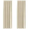 Image de vidaXL Rideaux occultants 2 pcs Crème 140 x 245 cm Velours, Rideaux occultants élégants, en Velours Chic, pour Chambre, Salon et décoration intérieure