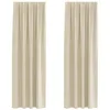 Image de vidaXL Rideaux occultants 2 pcs Crème 140 x 260 cm Velours, Rideaux occultants élégants, en Velours Chic, pour Chambre, Salon et décoration intérieure
