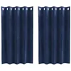 Image de vidaXL Rideaux occultants 2 pcs Bleu foncé 140 x 140 cm Velours, Rideaux occultants élégants, en Velours Chic, pour Chambre, Salon et décoration intérieure