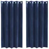 Image de vidaXL Rideaux occultants 2 pcs Bleu foncé 140 x 175 cm Velours, Rideaux en Velours Tendance, occultants et Modernes pour Chambres, Salon, économiseurs d'énergie décoratifs