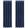 Image de vidaXL Rideaux occultants 2 pcs Bleu foncé 140 x 225 cm Velours, Rideaux occultants élégants, en Velours Chic, pour Chambre, Salon et décoration intérieure