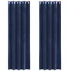 Image de vidaXL Rideaux occultants 2 pcs Bleu foncé 140 x 260 cm Velours, Rideaux occultants élégants, en Velours Chic, pour Chambre, Salon et décoration intérieure