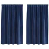 Image de vidaXL Rideaux occultants 2 pcs Bleu foncé 140 x 140 cm Velours, Rideaux occultants élégants, en Velours Chic, pour Chambre, Salon et décoration intérieure