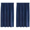 Image de vidaXL Rideaux occultants 2 pcs Bleu foncé 140 x 175 cm Velours, Rideaux occultants élégants, en Velours Chic, pour Chambre, Salon et décoration intérieure