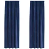 Image de vidaXL Rideaux occultants 2 pcs Bleu foncé 140 x 245 cm Velours, Rideaux occultants élégants, en Velours Chic, pour Chambre, Salon et décoration intérieure
