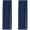 Image de vidaXL Rideaux occultants 2 pcs Bleu foncé 140 x 260 cm Velours, Rideaux occultants élégants, en Velours Chic, pour Chambre, Salon et décoration intérieure