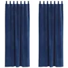 Image de vidaXL Rideaux occultants 2 pcs Bleu foncé 140 x 245 cm Velours, Rideaux occultants élégants, en Velours Chic, pour Chambre, Salon et décoration intérieure
