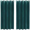 Image de vidaXL Rideaux occultants 2 pcs Vert foncé 140 x 175 cm Velours, Rideaux occultants élégants, en Velours Chic, pour Chambre, Salon et décoration intérieure