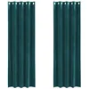 Image de vidaXL Rideaux occultants 2 pcs Vert foncé 140 x 245 cm Velours, Rideaux occultants élégants, en Velours Chic, pour Chambre, Salon et décoration intérieure