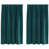 Image de vidaXL Rideaux occultants 2 pcs Vert foncé 140 x 140 cm Velours, Rideaux occultants élégants, en Velours Chic, pour Chambre, Salon et décoration intérieure