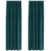 Image de vidaXL Rideaux occultants 2 pcs Vert foncé 140 x 245 cm Velours, Rideaux occultants élégants, en Velours Chic, pour Chambre, Salon et décoration intérieure