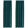 Image de vidaXL Rideaux occultants 2 pcs Vert foncé 140 x 260 cm Velours, Rideaux occultants élégants, en Velours Chic, pour Chambre, Salon et décoration intérieure