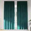 Image de vidaXL Rideaux occultants 2 pcs Vert foncé 140 x 260 cm Velours