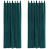 Image de vidaXL Rideaux occultants 2 pcs Vert foncé 140 x 225 cm Velours, Rideaux occultants élégants, en Velours Chic, pour Chambre, Salon et décoration intérieure