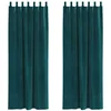 Image de vidaXL Rideaux occultants 2 pcs Vert foncé 140 x 260 cm Velours, Rideaux occultants élégants, en Velours Chic, pour Chambre, Salon et décoration intérieure