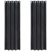 Image de vidaXL Rideaux occultants 2 pcs Gris foncé 140 x 225 cm Velours, Rideaux occultants élégants, en Velours Chic, pour Chambre, Salon et décoration intérieure